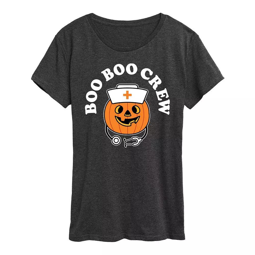 Womens Boo Boo Crew Halloween Tee, Girls Grey Gray Product Image