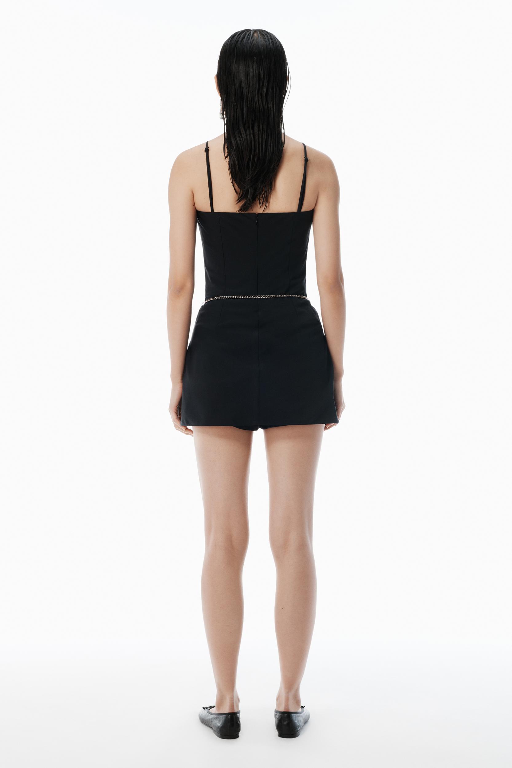 Black Wool-stretch Minidress With Hardware Product Image
