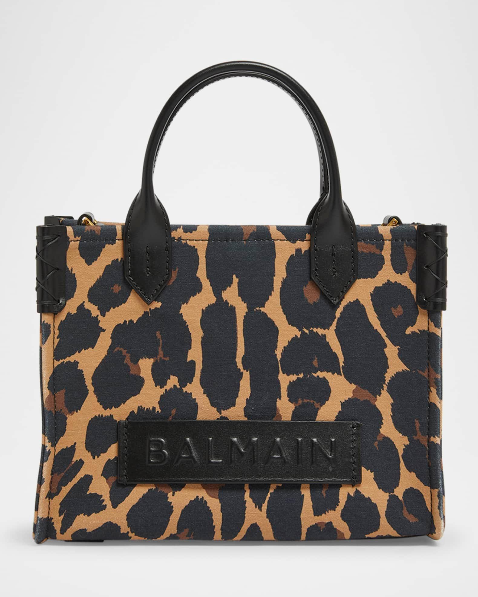 B-Army Small Shopper Shoulder Bag in Leopard-Print Canvas Product Image