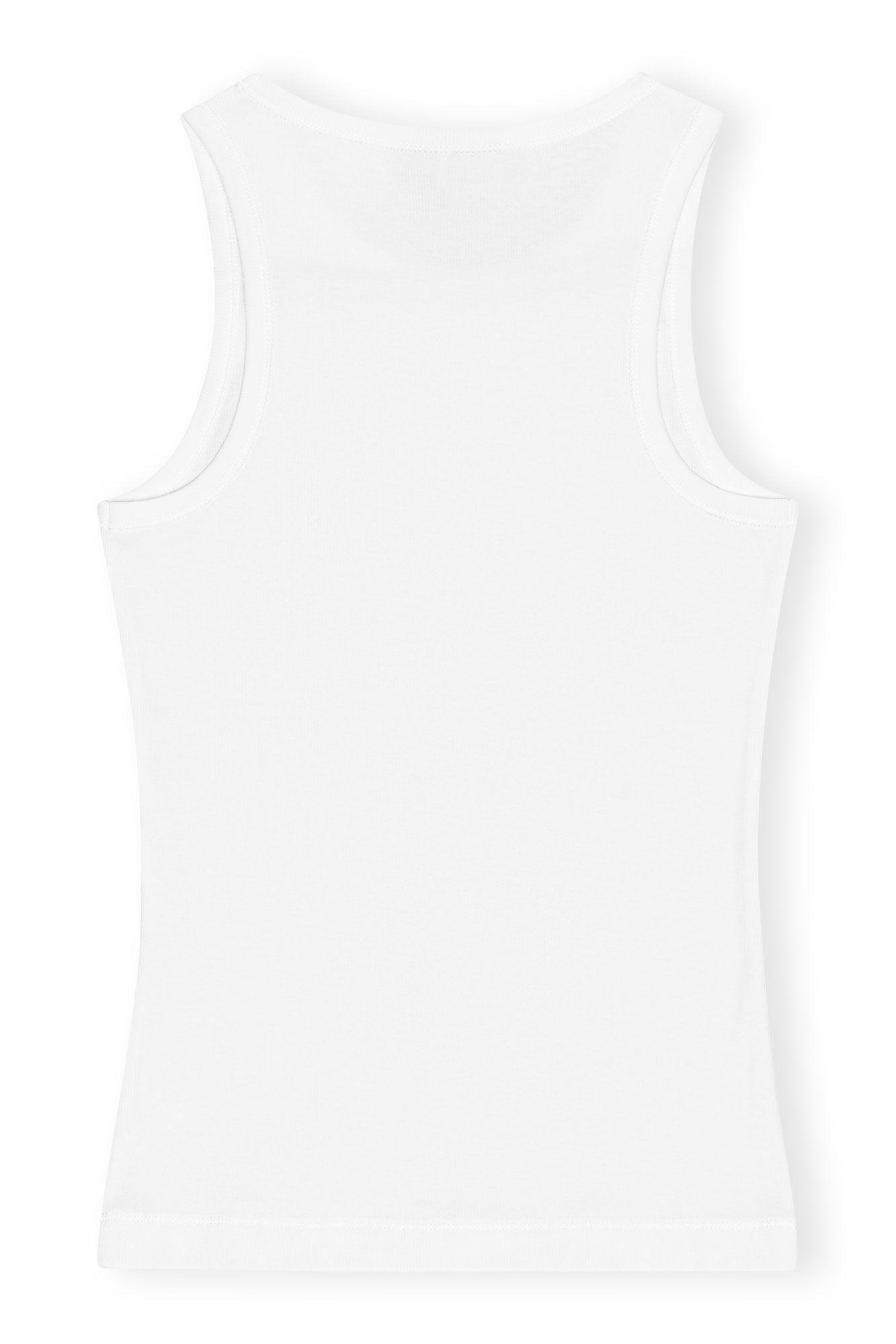 White Soft Cotton Rib Tank Top Product Image