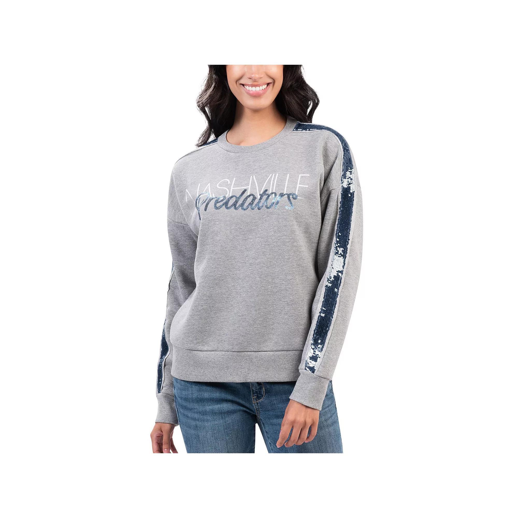 Women's G-III 4Her by Carl Banks Gray Nashville Predators Penalty Box Pullover Sweatshirt, Size: XL, Pdt Grey Product Image