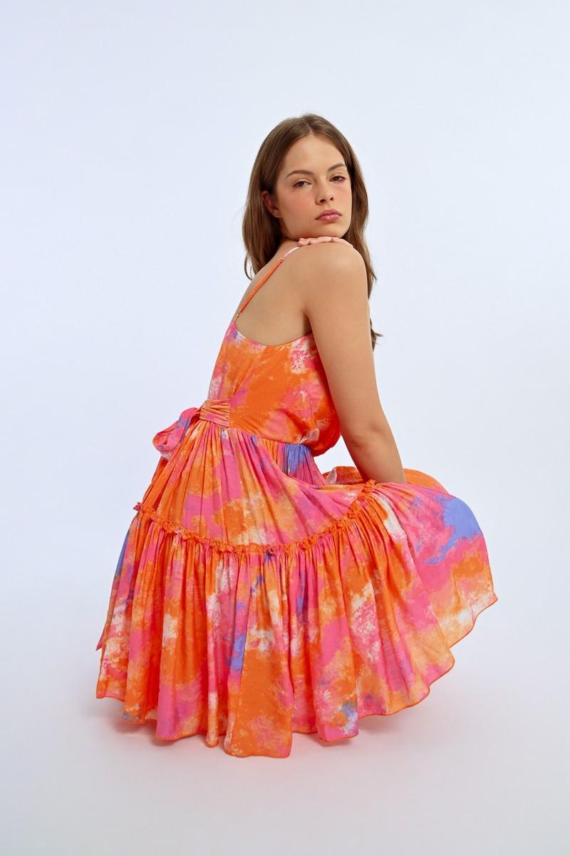 COLORFUL PLEATED DRESS Product Image