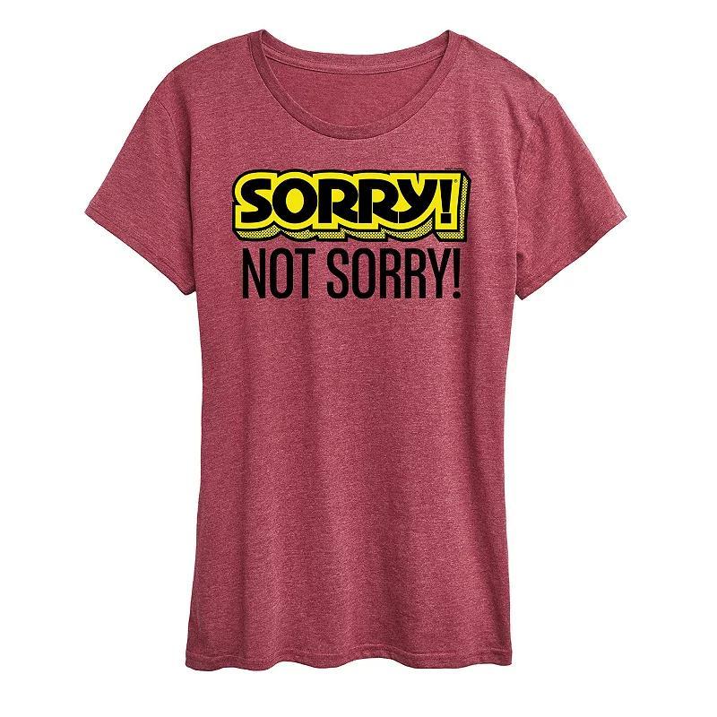 Womens Sorry Not Sorry Graphic Tee by Hasbro Grey Gray Product Image