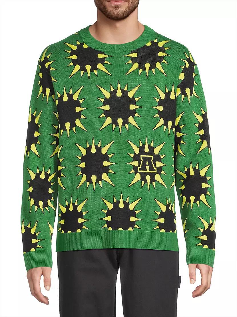 Spike Abstract Cotton-Blend Sweater Product Image