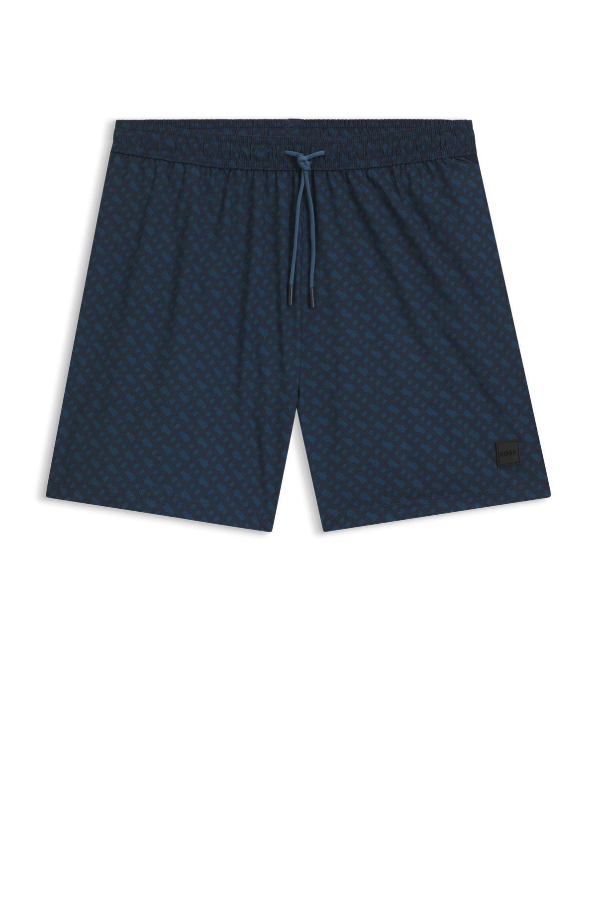 Logo-badge swim shorts with degradé monogram print Product Image