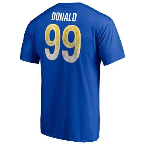 Men's Fanatics Branded Aaron Donald Royal Los Angeles Rams Player Icon Name & Number T-Shirt, Size: Large, Blue Product Image
