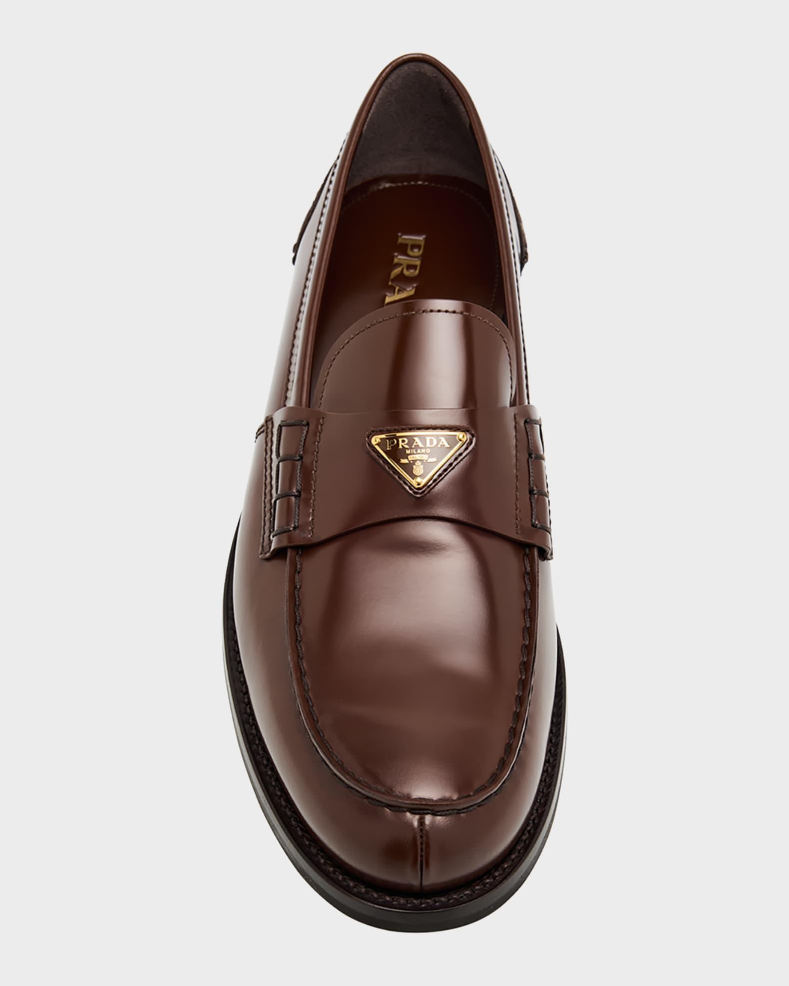 Men's Brushed Leather Split-Toe Loafers Product Image