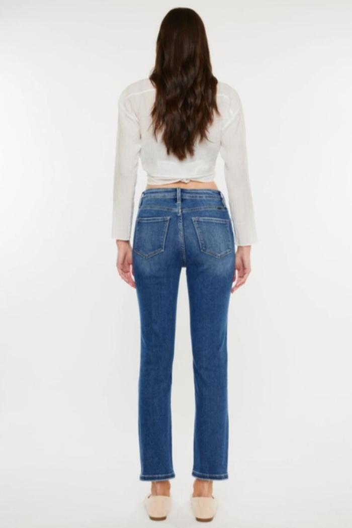 Midi High Rise Denim Contrast Skirt Product Image