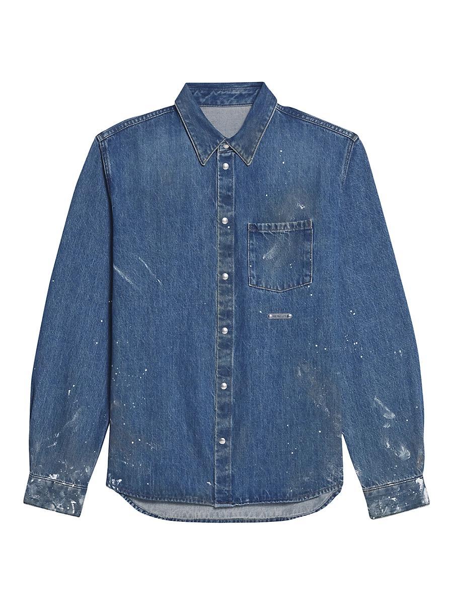 Womens Painted Denim Shirt Jacket Product Image