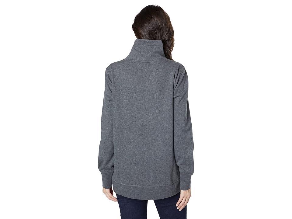 Cutter & Buck Saturday Cotton Blend Funnel Neck (Charcoal Heather) Women's Clothing Product Image
