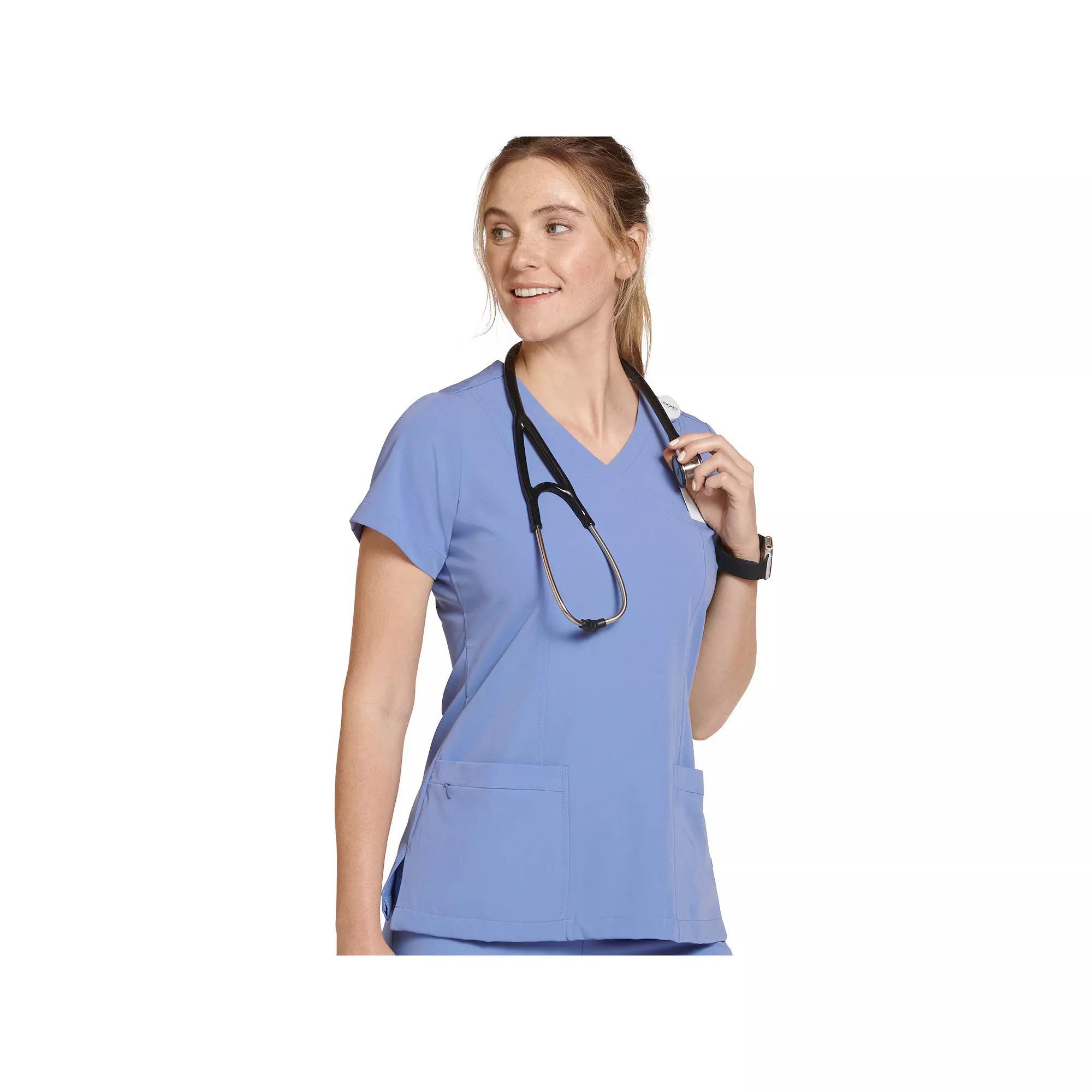 Women's Jockey® Scrubs Mock Wrap Top 2306, Size: 2XL, Ceil Product Image
