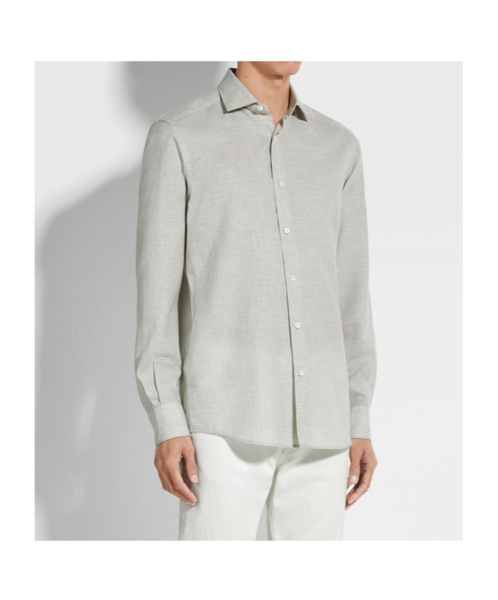 ZEGNA Check-pattern Shirt In White Product Image