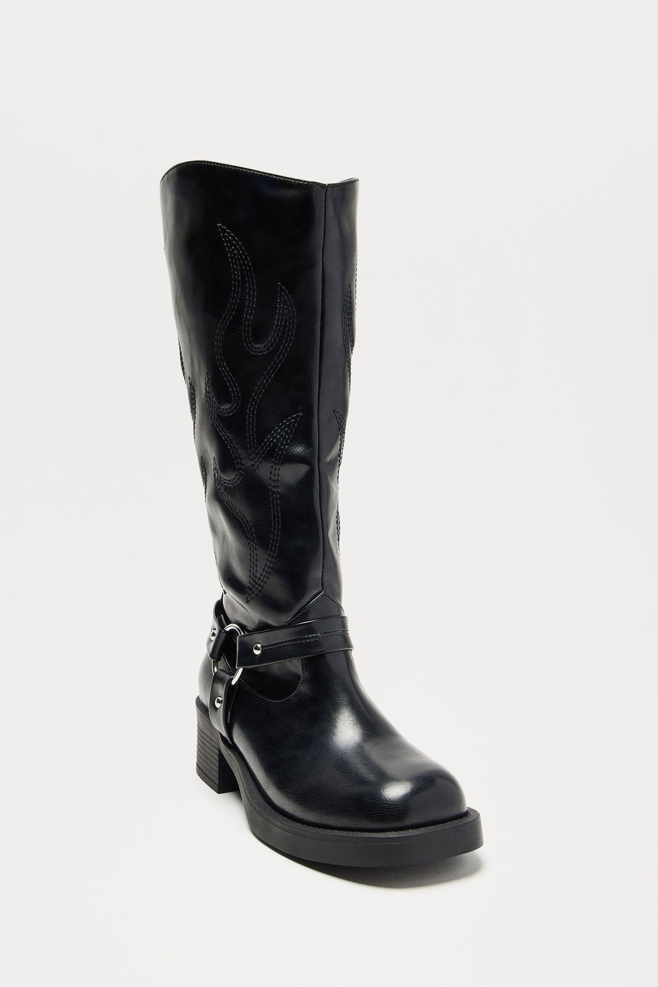 Phoenix Knee High Boots - Black Product Image