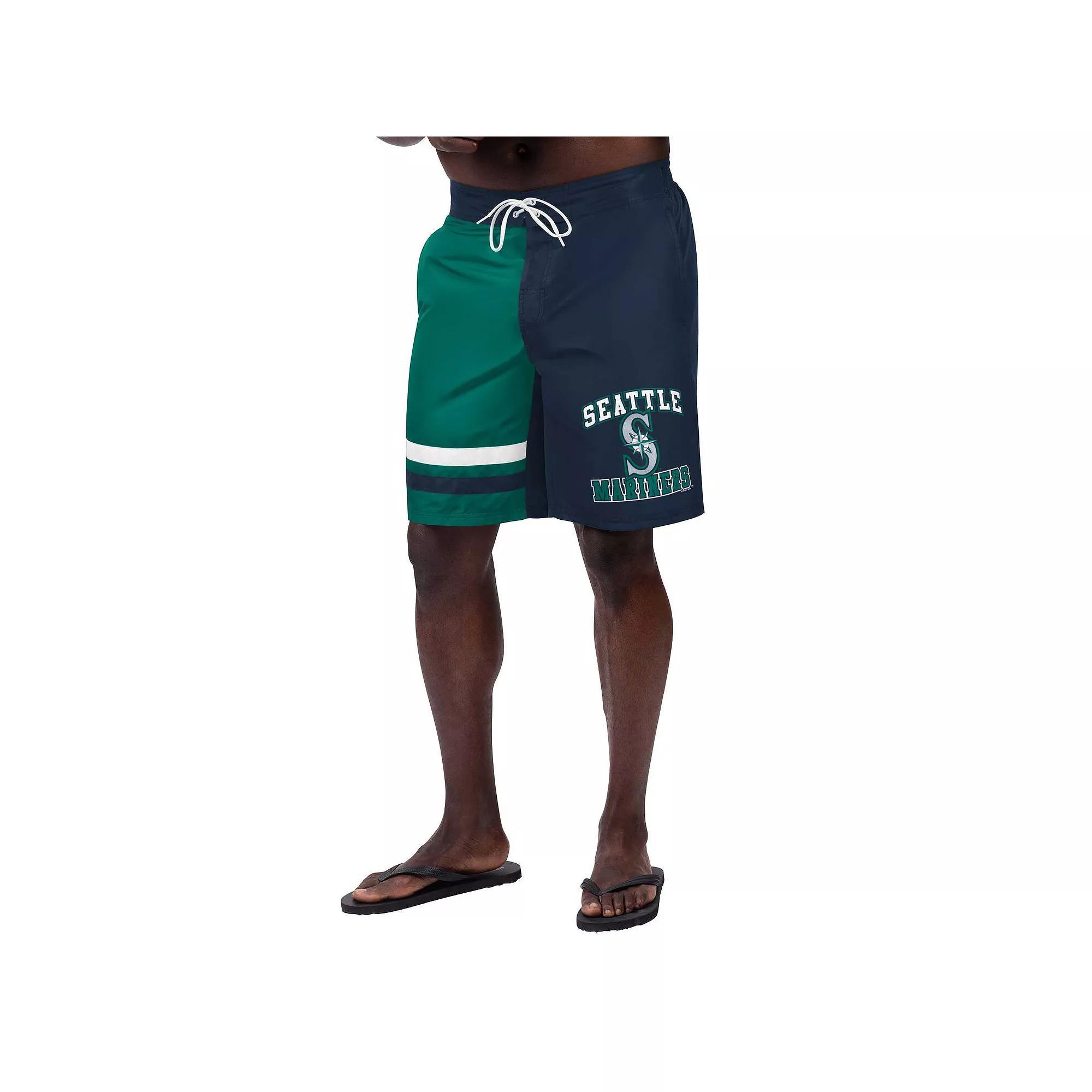 Men's G-III Sports by Carl Banks Navy Seattle Mariners Anchor Swim Trunks, Size: Large, Blue Product Image