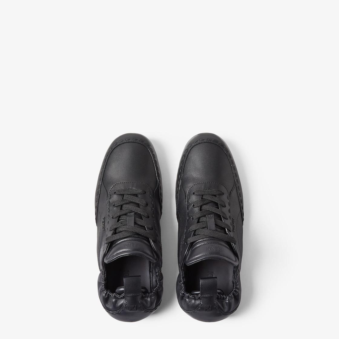 Fendi Fit sneakersBlack leather low-tops Product Image