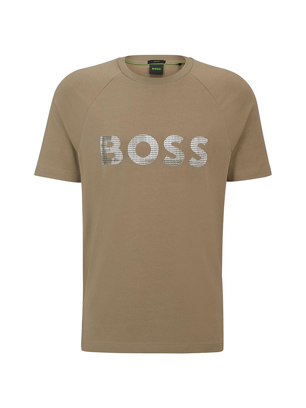 Mens Stretch Cotton Regular Fit T-Shirt with Seasonal Logo Product Image