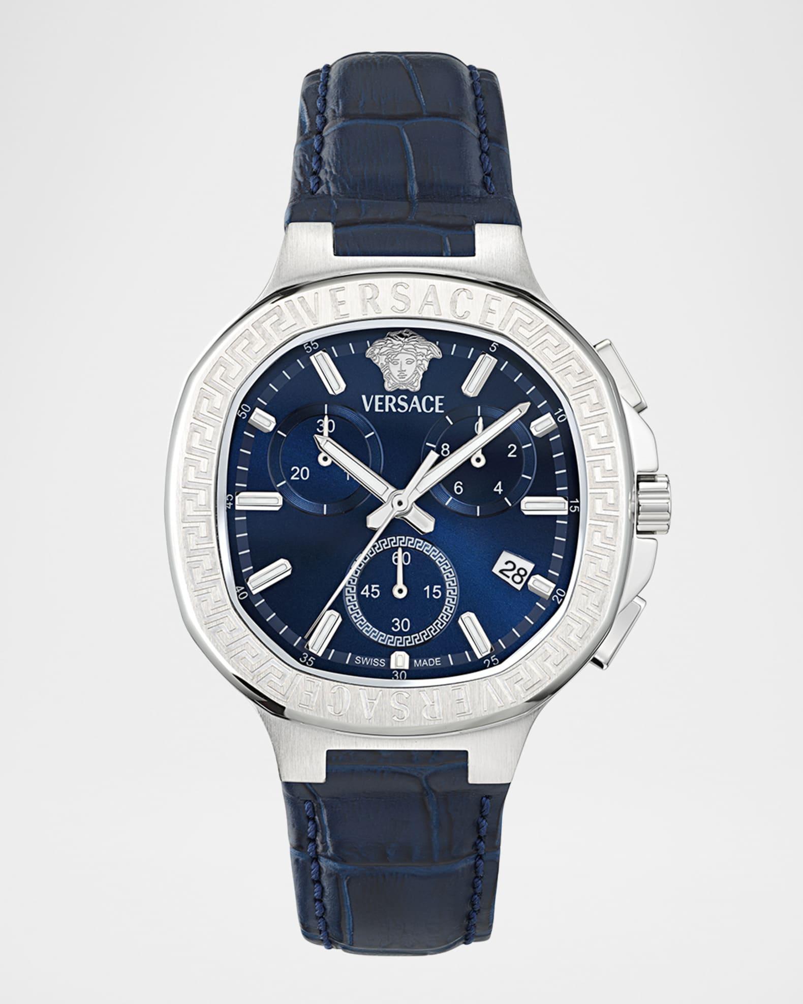 V-Chrono Square 40mm Stainless Steel Leather Watch Product Image