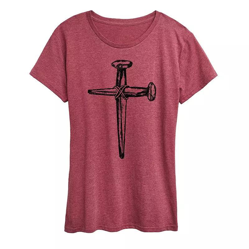Womens Dont Be A Lady Be A Legend Graphic Tee Grey Dark Red Product Image
