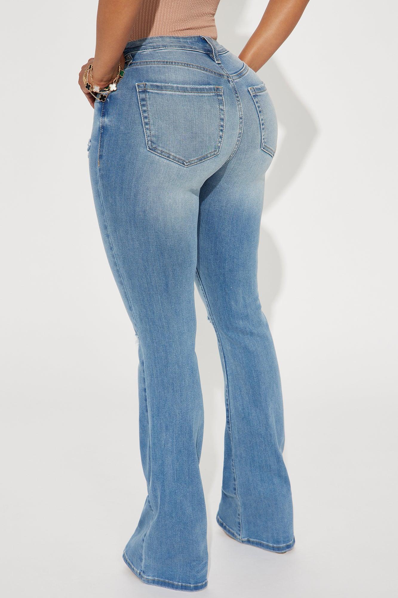 Pleasure Seeker Soft Stretch Flare Jeans - Medium Wash Product Image
