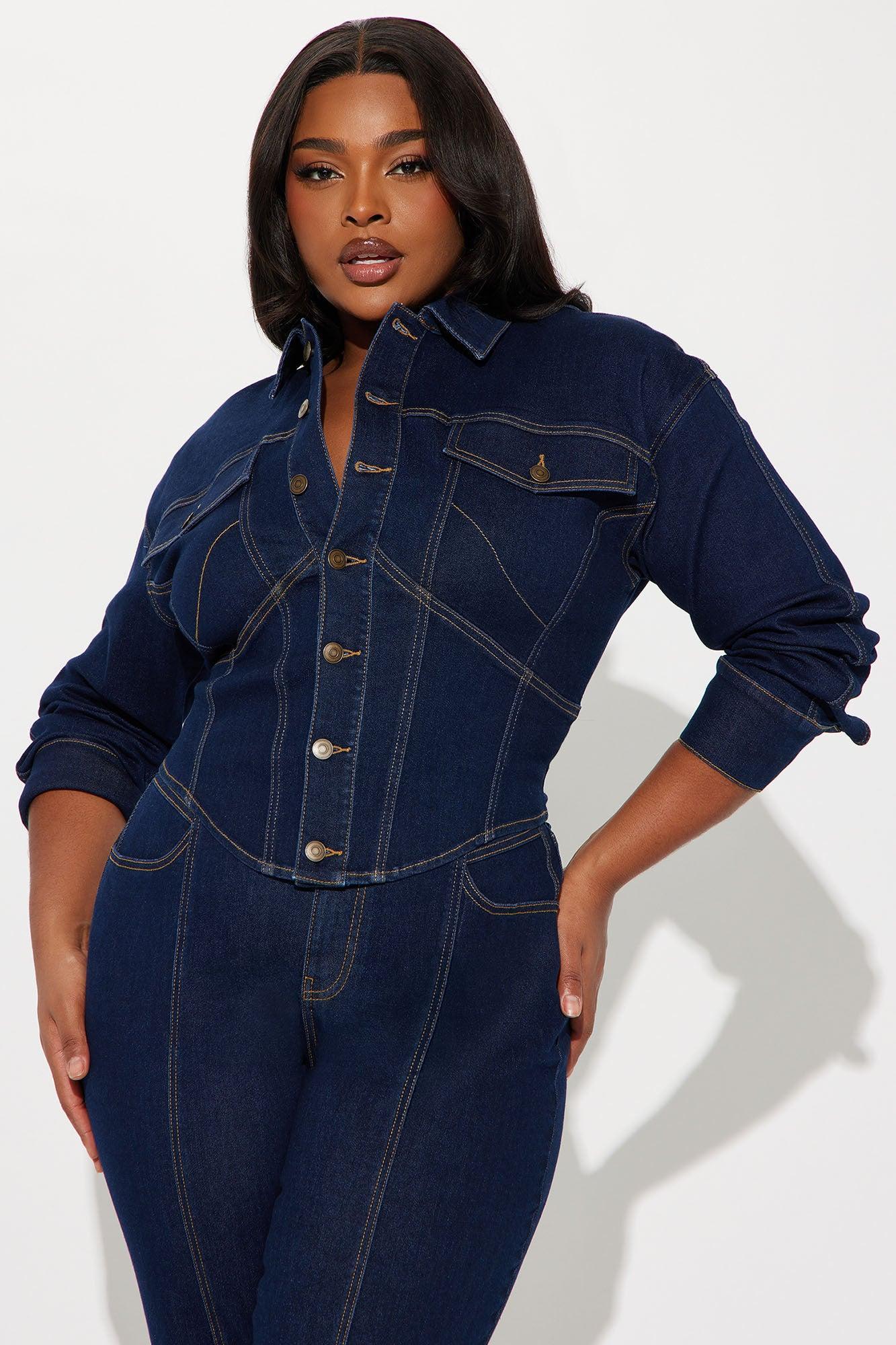 Nessa Denim Pant Set - Dark Wash Product Image