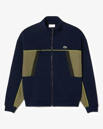 Men's Loose Fit Zip-Up Piqué Sweatshirt Product Image