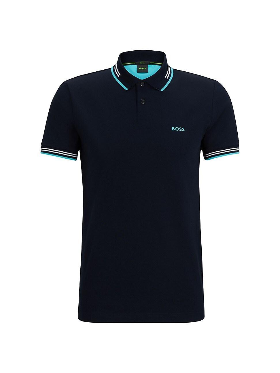 Mens Stretch Cotton Slim Fit Polo Shirt Product Image