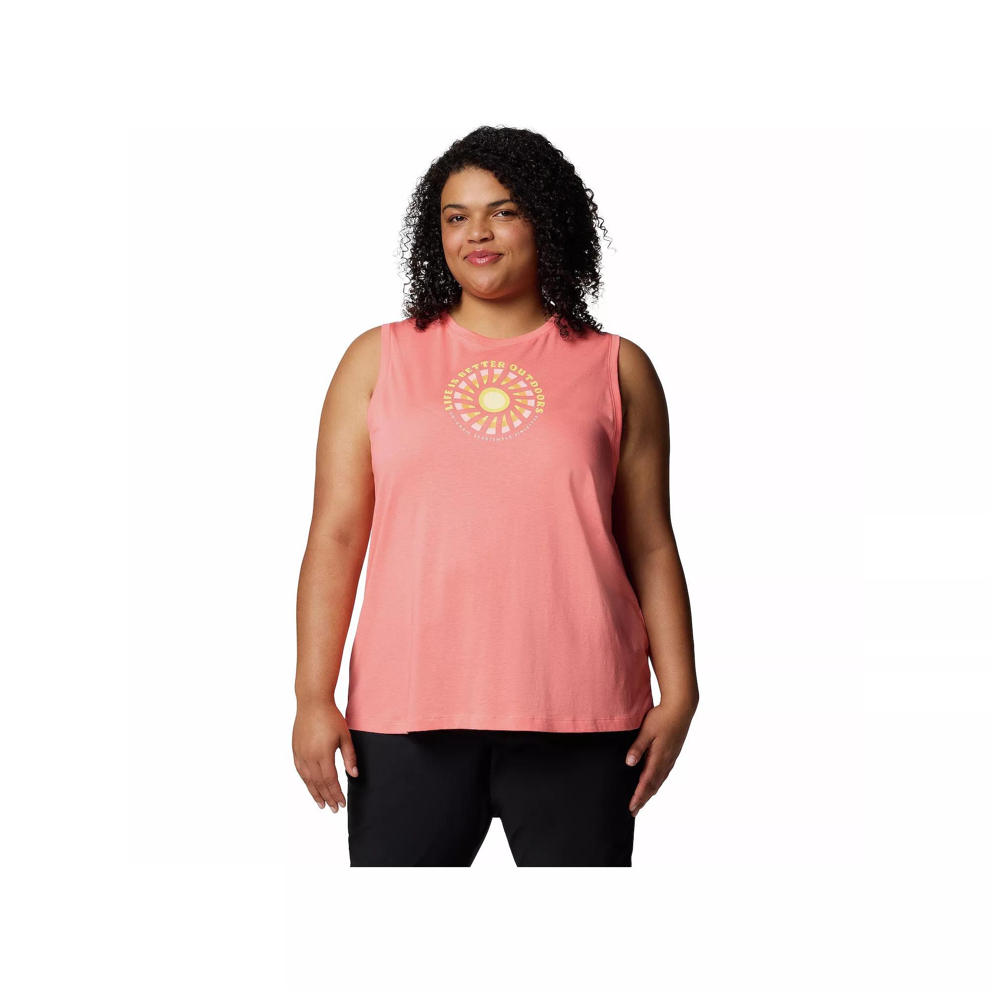 Plus Size Columbia Ruby Springs Graphic Tank Top, Women's, Size: 3XL, Alpenglow Product Image