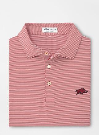 Peter Millar Mens Arkansas Vault Jubilee Stripe Performance Polo | Color: Crimson | Size: S Product Image