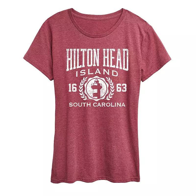Womens Hilton Head Island Collegiate Graphic Tee Grey Blue Product Image