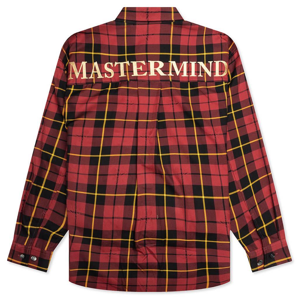Plaid Long Sleeve Woven Shirt - Burgundy Plaid Male Product Image