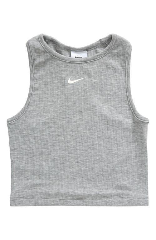 Nike Kids' Sportswear Rib Racerback Tank in Dark Grey Heather at Nordstrom, Size Xl Product Image