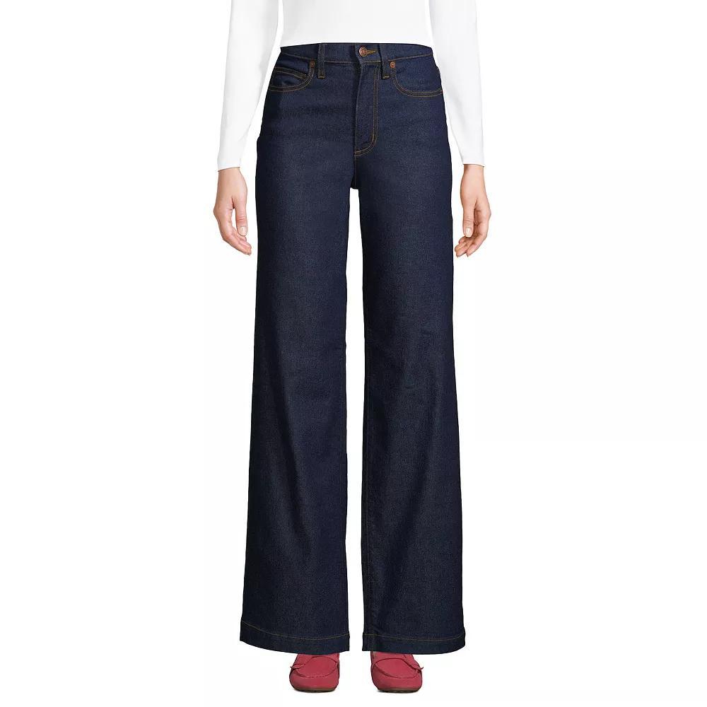 Petite Lands' End Recover High-Rise Wide-Leg Jeans, Women's, Size: 18P 28, River Rinse Product Image