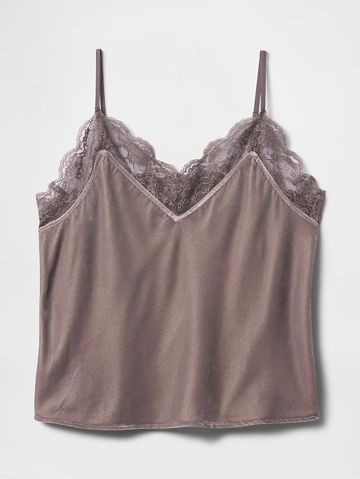 Recycled Velvet Lace-Trim Cami Product Image