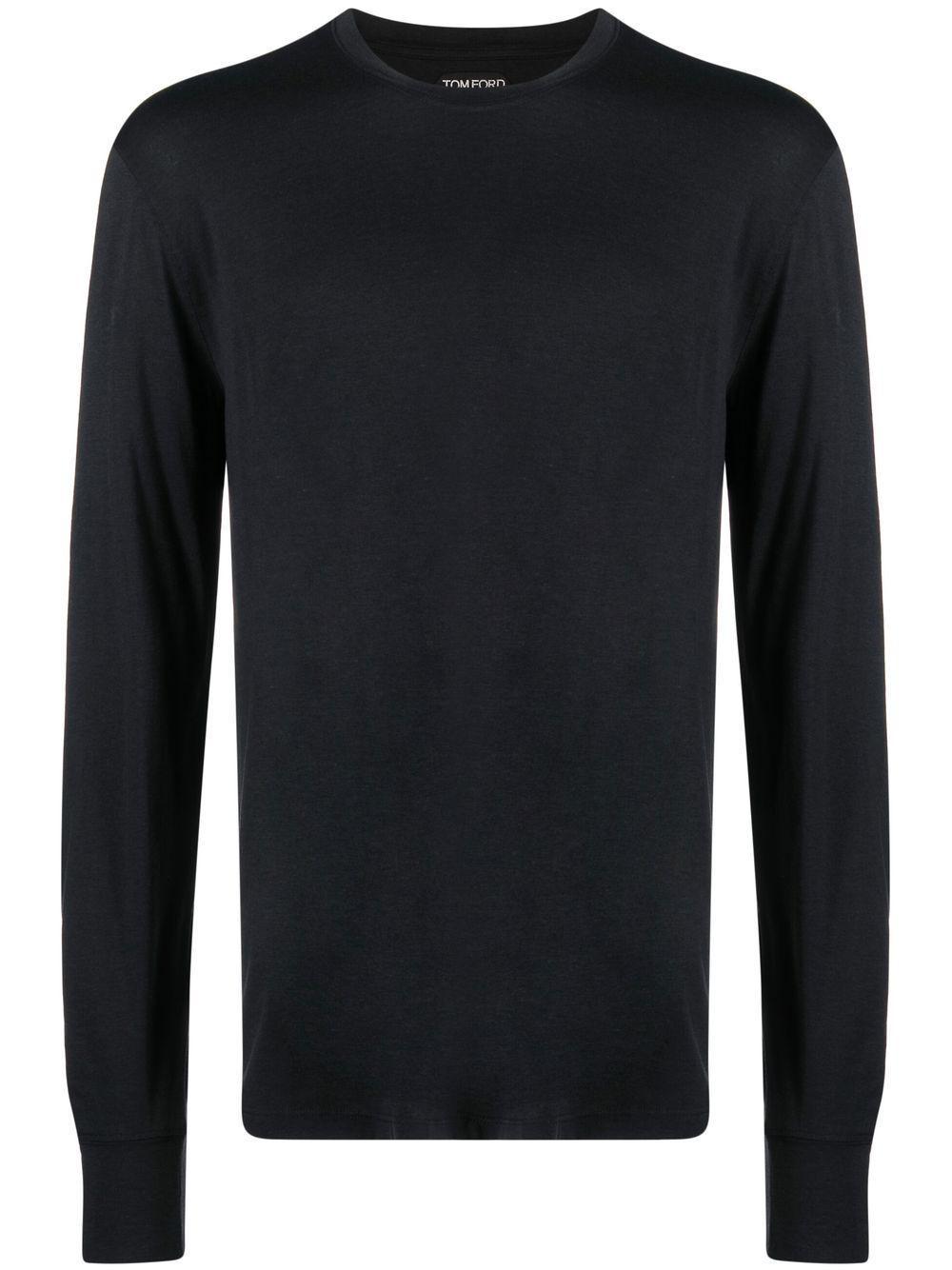 TOM FORD Round-neck Long-sleeve T-shirt In Ecru Product Image