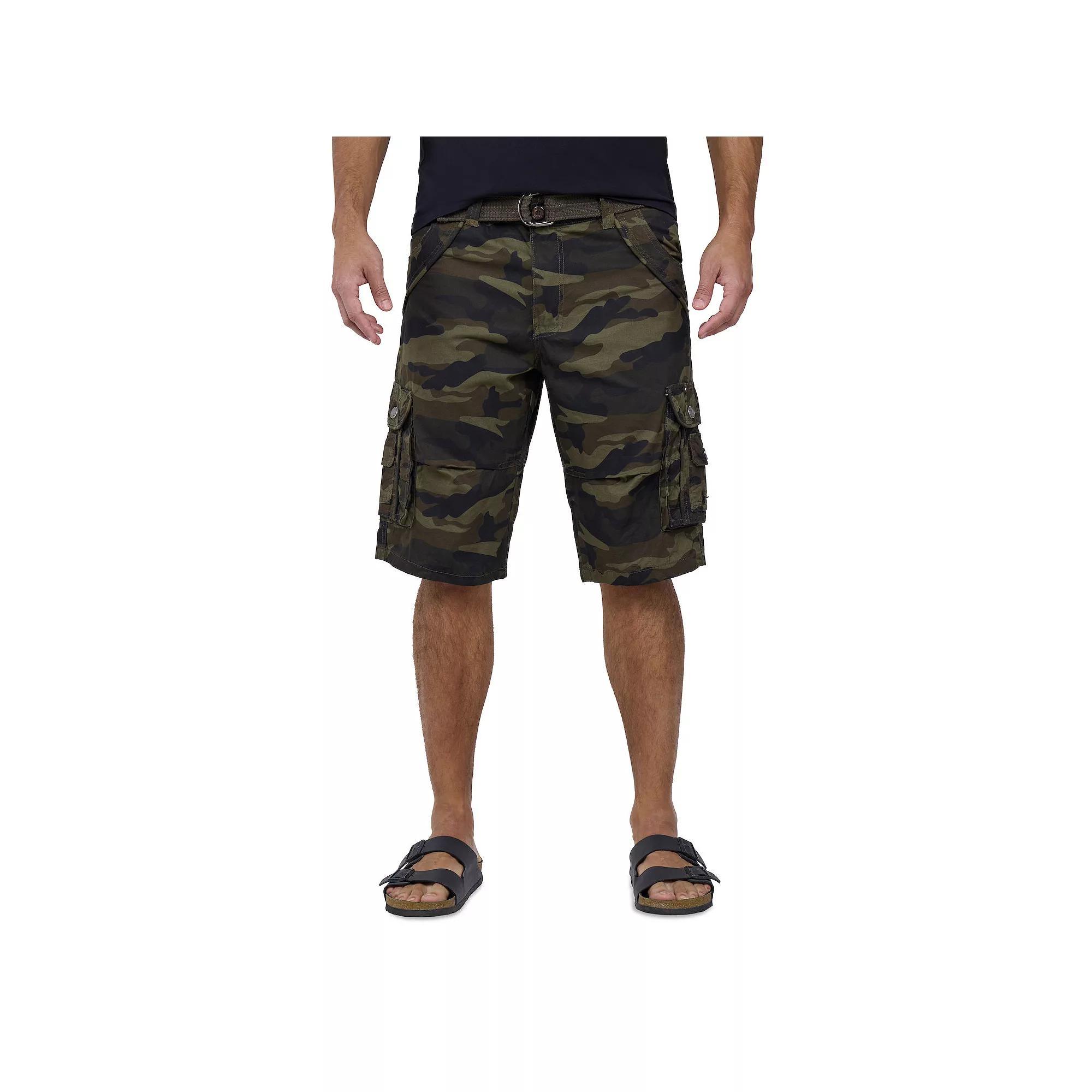 Men's Xray Belted Double-Pocket Bermuda Cargo, Size: 42, Grey Product Image