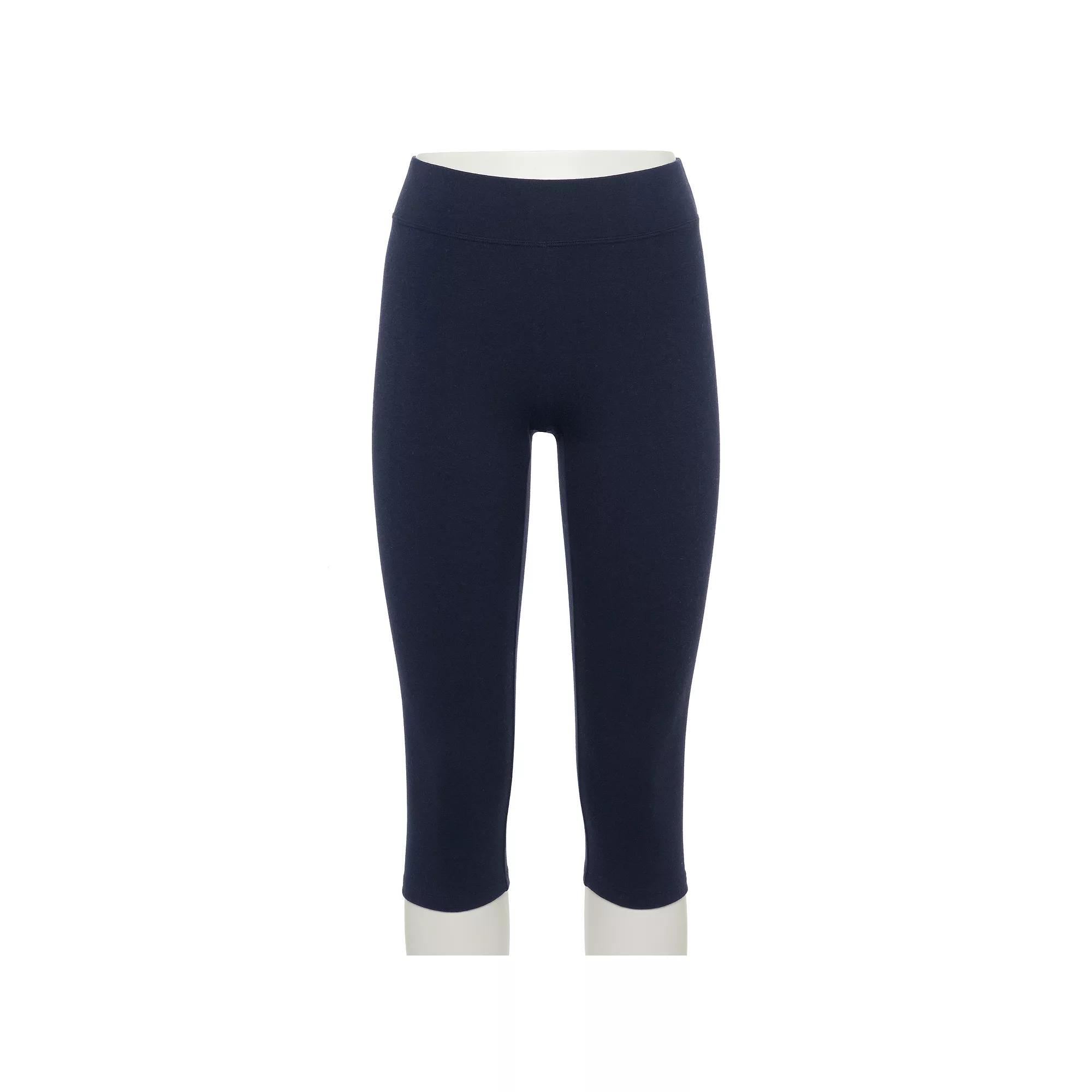 Women's Sonoma Goods For Life® Wide-Waistband Capri Leggings, Size: XS, Pitch Black Product Image