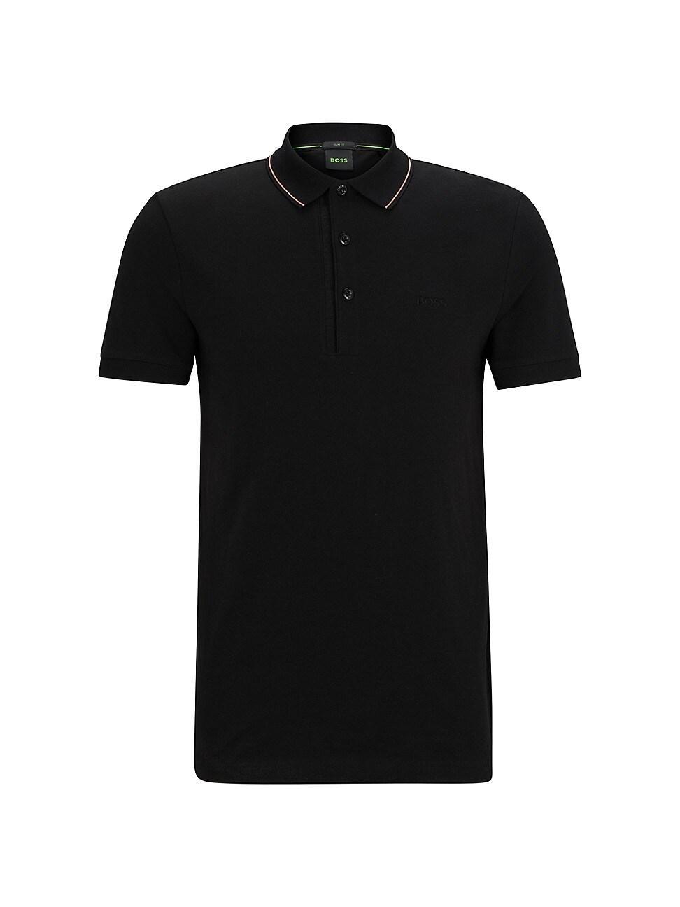 Mens Cotton-Piqu Slim-Fit Polo Shirt with Tonal Logo Product Image