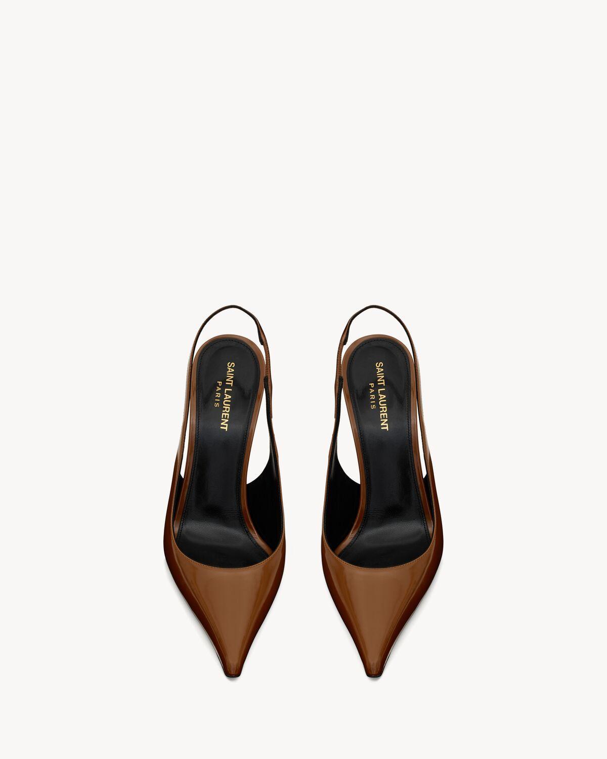 VENDOME slingback pumps in glazed leather | Saint Laurent | YSL.com Product Image