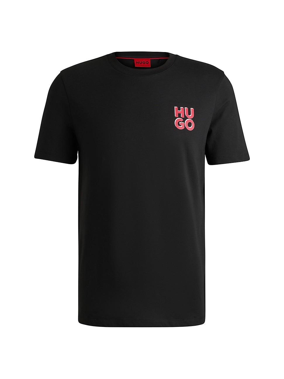 Mens Cotton-Jersey T-Shirt with Stacked Logo Print Product Image