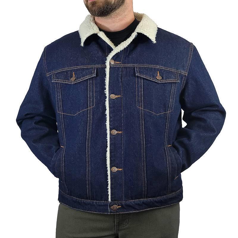 Men's Victory Outfitters Sherpa Lined Denim Jacket, Size: XXL, Dark Blue Product Image