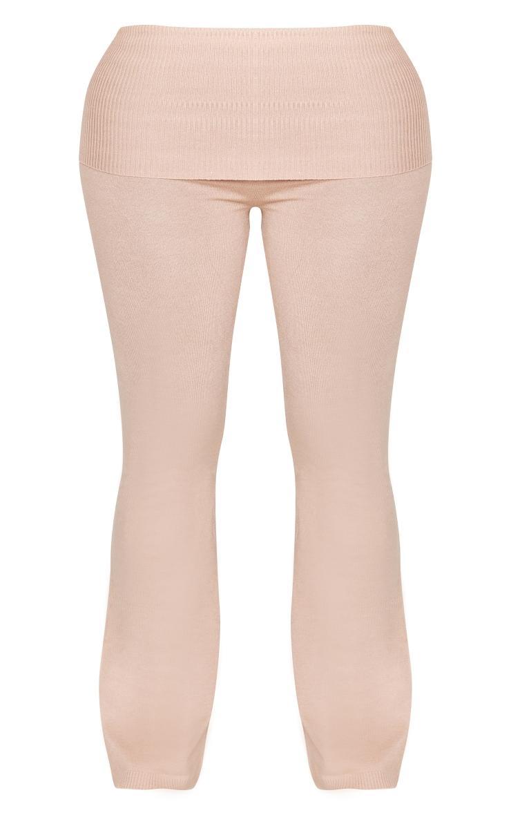 Shape Oatmeal Knit High Waist Foldover Waist Leggings Product Image