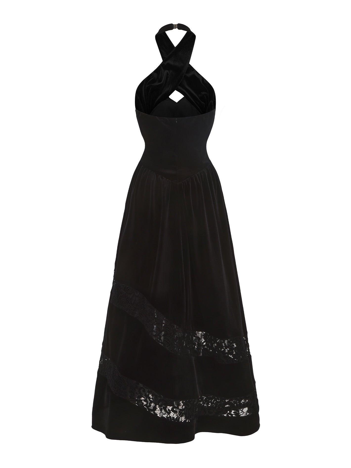 Maxine Velvet Dress (Black) Product Image