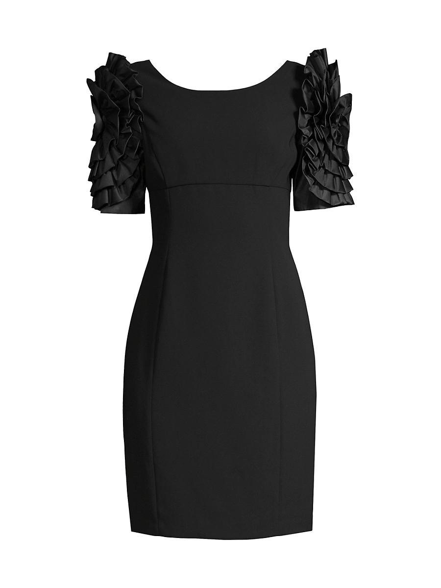 Womens Ruffle-Sleeve Bodycon Dress Product Image
