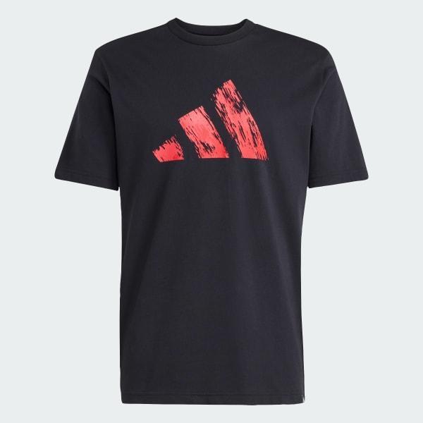 adidas Lounge Painted Graphic Tee Olive Strata XS Mens Product Image
