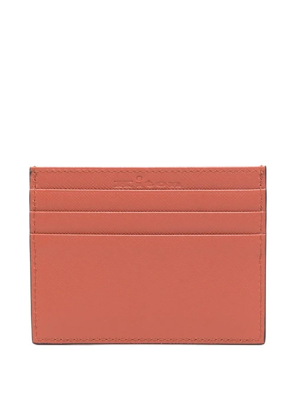 KITON Saffiano Leather Card Holder In Pink Product Image