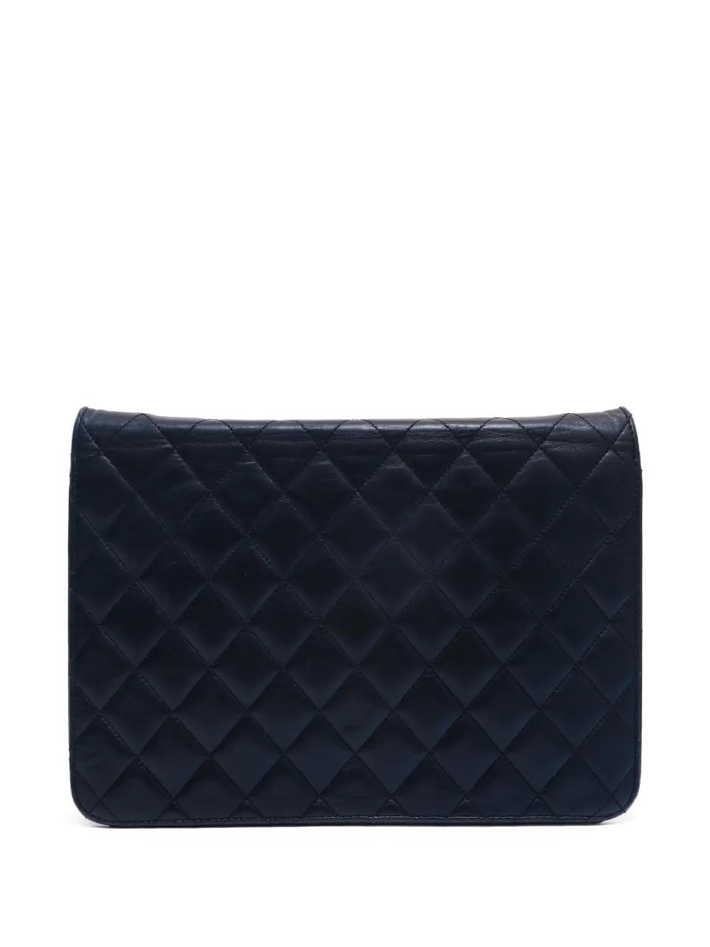 BURBERRY Check-pattern Cotton Clutch Bag In Purple Product Image
