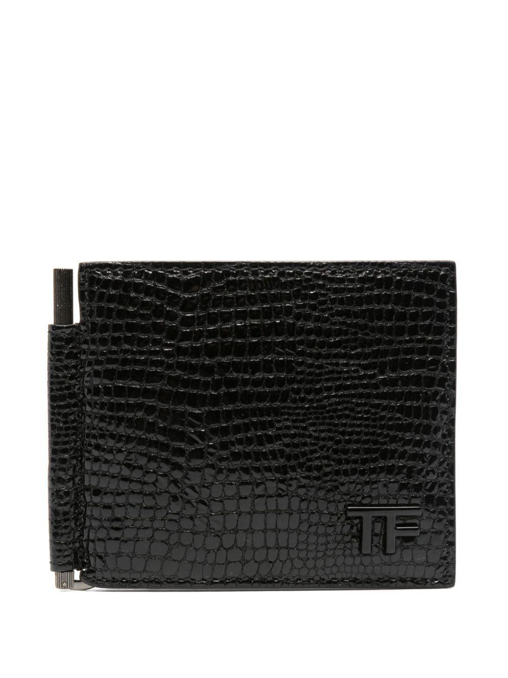 TOM FORD Lizard Skin-effect Leather Wallet In Black Product Image