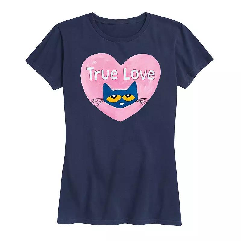 Womens Pete The Cat True Love Graphic Tee Blue Product Image