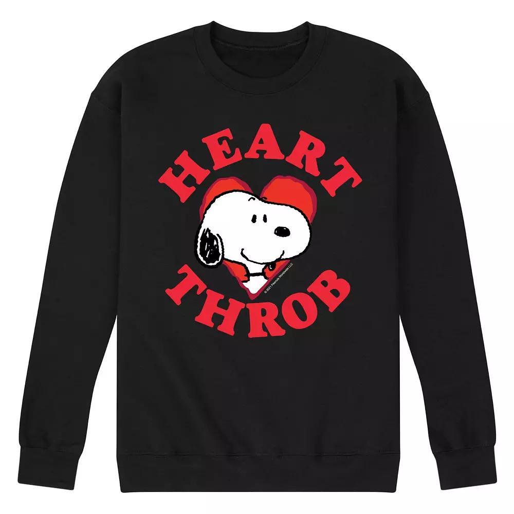 Mens Peanuts Heartthrob Sweatshirt Grey Gray Product Image