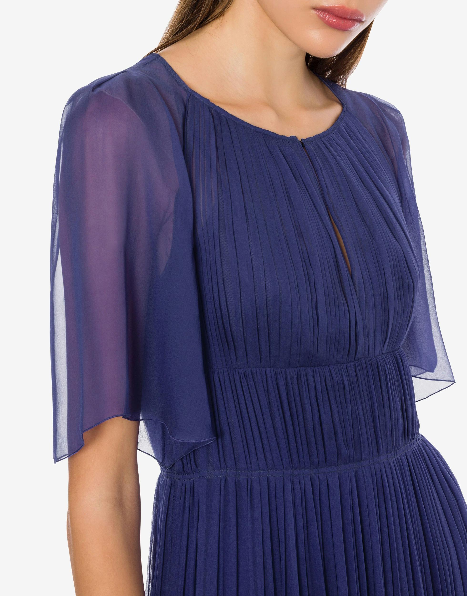 Organic chiffon dress with cape sleeves Product Image